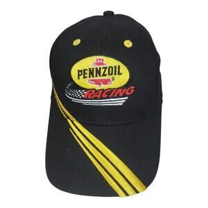 Men’s black Pennzoil racing trucker cap black/yellow embroidered NWOT